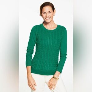 Talbot’s Green cable knit sweater NWT